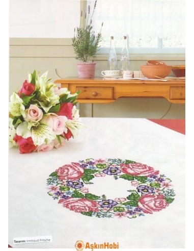 Rose Wreath Cross Stitch Pattern