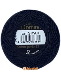 Domino Cotton Perle 12 Domino Koton Perle Siyah (No:12) Siyah (No:12)