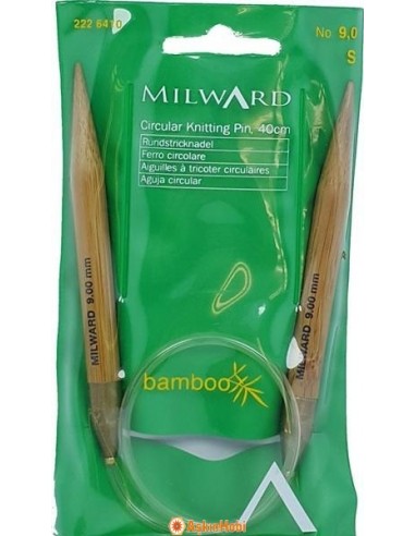 Milward 40 cm Bamboo Circular Knitting Pins 9 mm