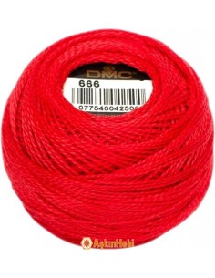Dmc Coton Perle Art 116 DMC Coton Perle 666 (No:5-8-12) art  666