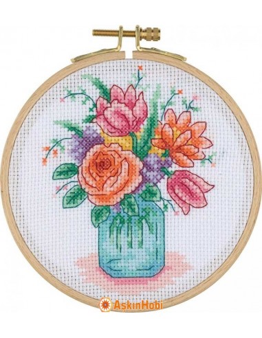 Sititch Kits, Tuva Cross Stitch Kit With Wooden Hoop Acs02