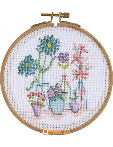 Sititch Kits, Tuva Cross Stitch Kit With Wooden Hoop Acs07
