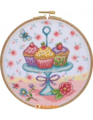 Sititch Kits, Tuva Cross Stitch Kit With Wooden Hoop Ccs02