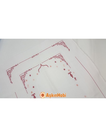 Prayer Rug Panel Cross-stitch fabrics SECCADELİK PANEL ETAMİN KUMAŞ KREM KREM Prayer Rug Panel Cross-stitch fabrics SECCADELİK PANEL ETAMİN KUMAŞ KREM KREM