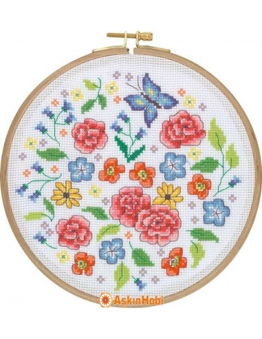 Sititch Kits, Tuva Cross Stitch Kit With Wooden Hoop Ccs11