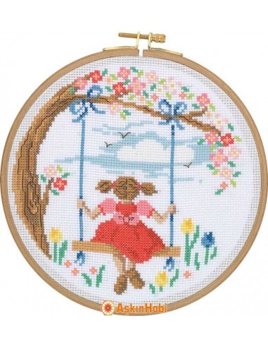 Tuva Cross Stitch Kit With Wooden Hoop Ccs08