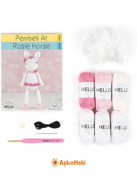Crocheted Amigurumi Toys Crochet Work Amigurumi Toy Kit Pink Horse SCF12