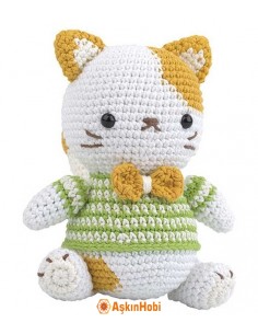 Crocheted Amigurumi Toys Crochet Work Amigurumi Toy Kit Fishing Cat SCF02 2