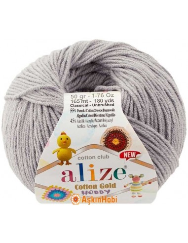 Alize Cotton Gold Hobby New 21 Gri Melanj