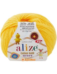 Alize Cotton Gold Hobby New El Örgü İpi Alize Cotton Gold Hobby New 216 Koyu Sarı 216