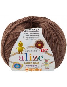 Alize Cotton Gold Hobby New El Örgü İpi Alize Cotton Gold Hobby New 493 Kahve 493