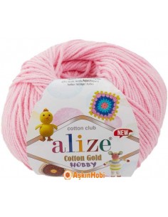 Alize Cotton Gold Hobby New El Örgü İpi Alize Cotton Gold Hobby New 518 Balerin Pembe 518