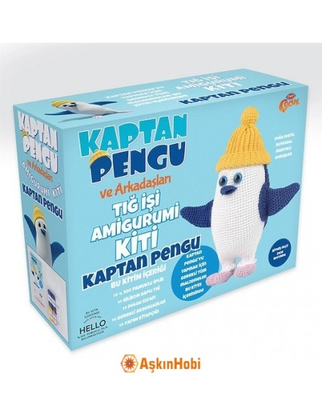 Crocheted Amigurumi Toys Captain Pengu Amigurumi Kit KP10044 Crocheted Amigurumi Toys Captain Pengu Amigurumi Kit KP10044