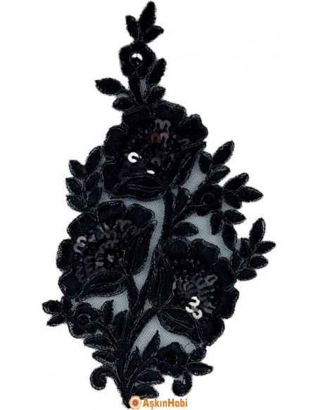 Dantel Ve Nakışlı Aplikeler Siyah Dantel Aplike 001 Aplike 001 Dantel Ve Nakışlı Aplikeler Siyah Dantel Aplike 001 Aplike 001