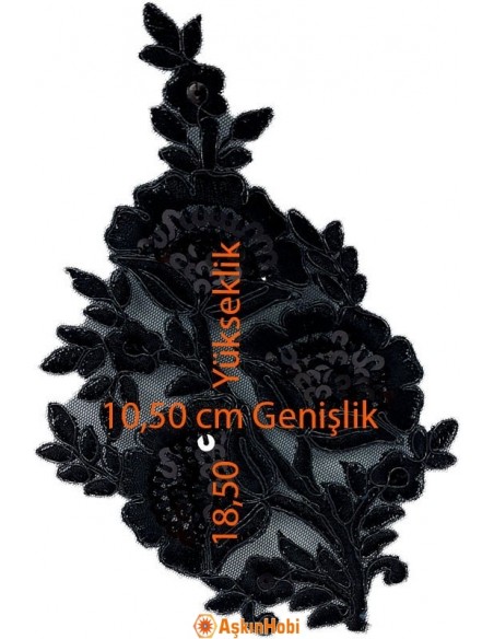 Dantel Ve Nakışlı Aplikeler Siyah Dantel Aplike 002 Aplike 002 Dantel Ve Nakışlı Aplikeler Siyah Dantel Aplike 002 Aplike 002