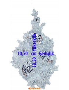 Dantel Ve Nakışlı Aplikeler Gümüş Dantel Aplike 004 Aplike 004 2