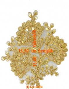 Dantel Ve Nakışlı Aplikeler Sarı Dantel Aplike 006 Aplike 006 2