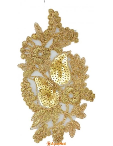 Dantel Ve Nakışlı Aplikeler Sarı Dantel Aplike 009 Aplike 009 Dantel Ve Nakışlı Aplikeler Sarı Dantel Aplike 009 Aplike 009