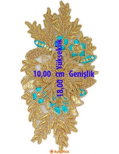 Dantel Ve Nakışlı Aplikeler Sarı Dantel Aplike 010 Aplike 010