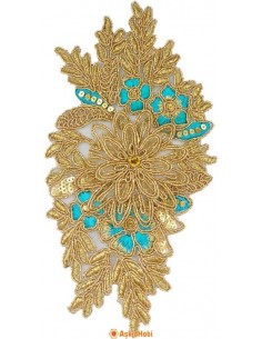 Dantel Ve Nakışlı Aplikeler Sarı Dantel Aplike 010 Aplike 010