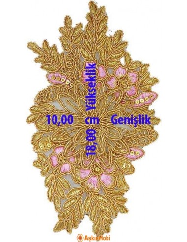 Dantel Ve Nakışlı Aplikeler Sarı Dantel Aplike 013 Aplike 013