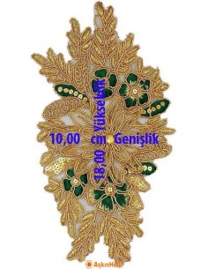 Dantel Ve Nakışlı Aplikeler Sarı Dantel Aplike 014 Aplike 014 2