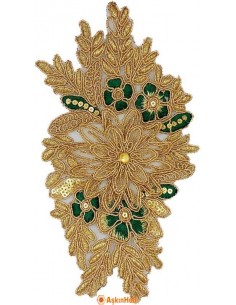 Dantel Ve Nakışlı Aplikeler Sarı Dantel Aplike 014 Aplike 014