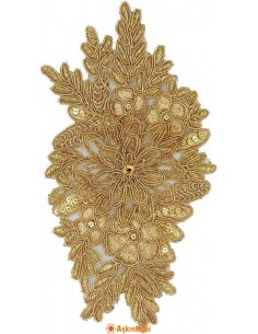 Dantel Ve Nakışlı Aplikeler Sarı Dantel Aplike 015 Aplike 015