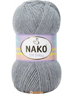 Nako Elit Baby El Örgü İpi Nako Elit Baby 195 Light Gray Melange 195