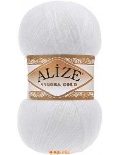 Alize Angora Gold El Örgü İpleri Alize Angora Gold 55 Beyaz 55-Beyaz