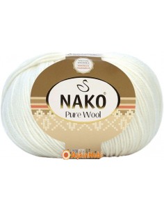 Nako Pure Wool Saf Yün Nako Pure Wool 208 White NP10586