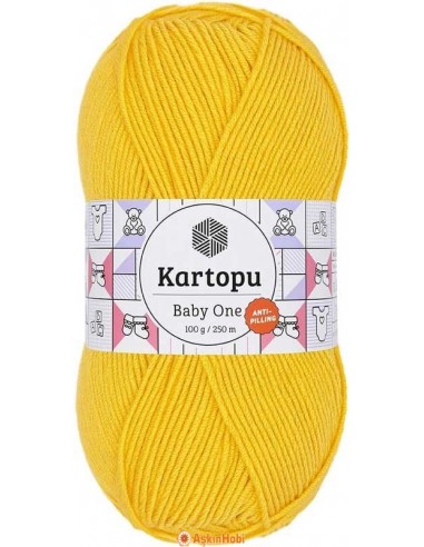 KARTOPU BABY ONE KNITTING YARN K154 Yellow