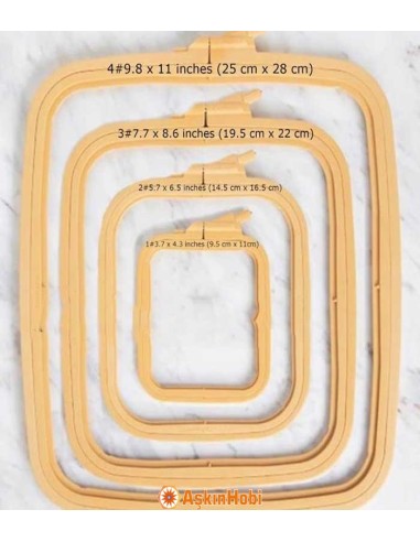 Square Plastic Embroidery Hoops Nurge Square Plastic Embroidery Hoop Nr:2 NKP2