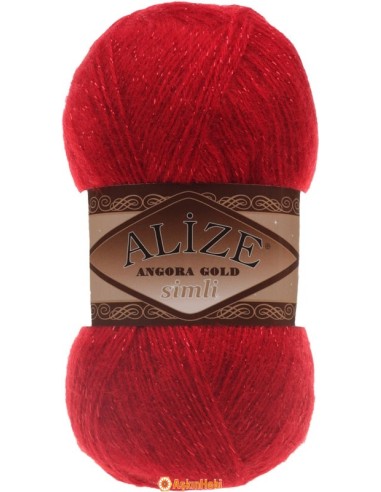 Alize Angora Gold Simli 106 Koyu Kırmızı