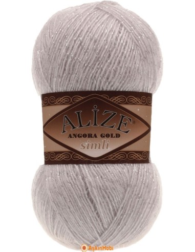 Alize Angora Gold Simli 168 Kış Beyazı